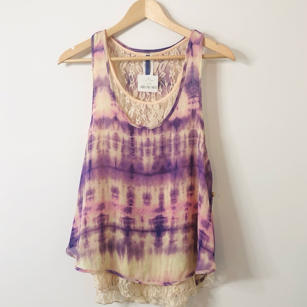 Tie-dye Lace Tank